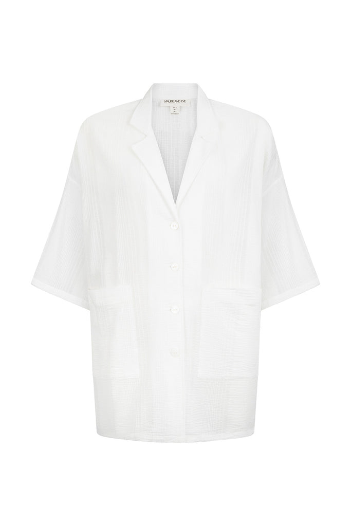 white cotton oversized shirt
