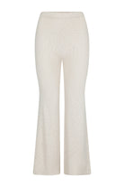 Cream cotton textured knit pant