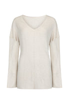 Beige cotton textured sweater 