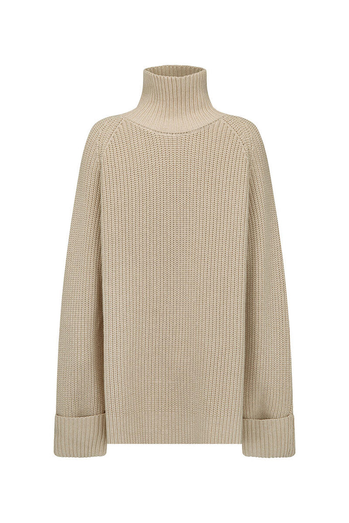 womens cotton merino wool blend knit jumper front view