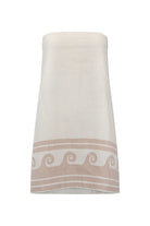 women's strapless linen mini dress with wave print