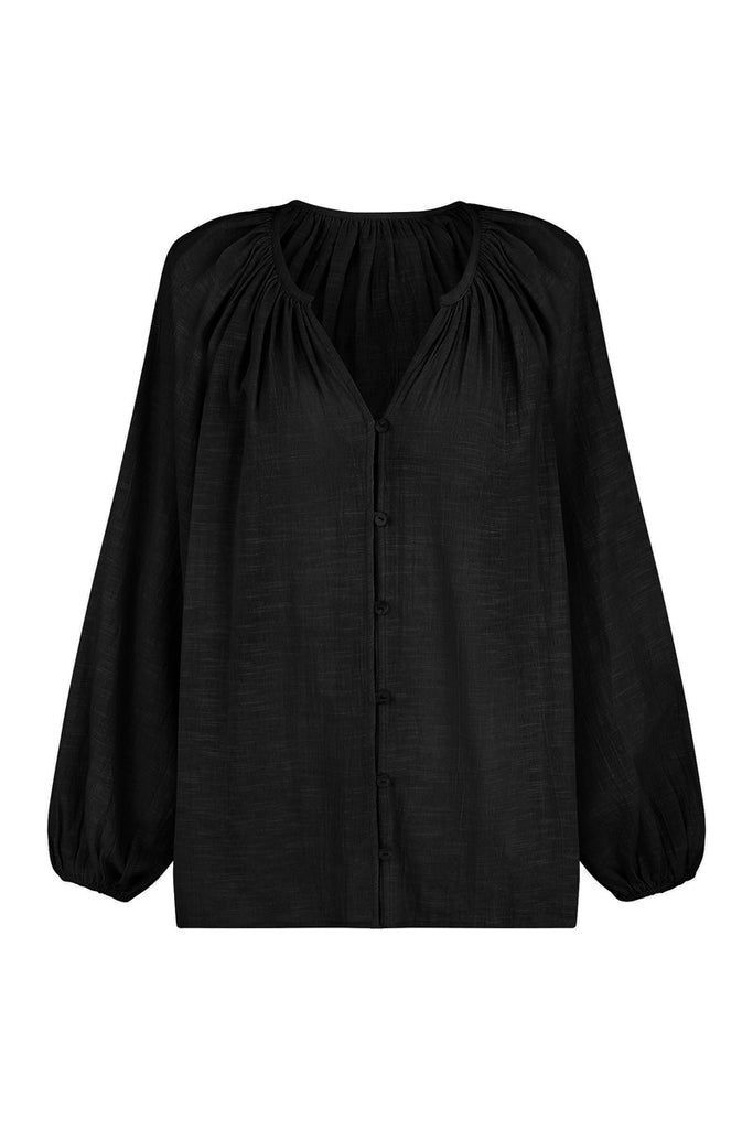 black cotton blouse front view
