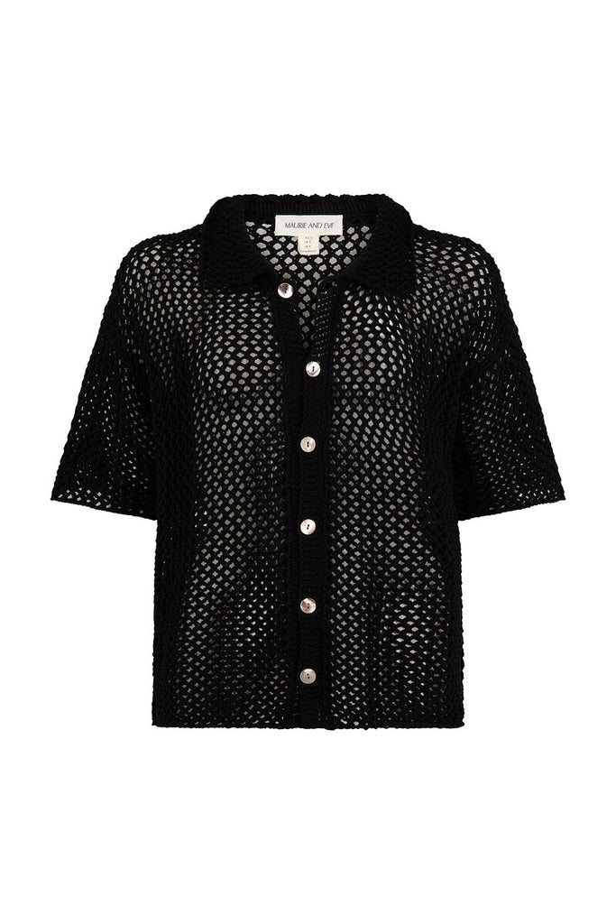 HEAT WAVE KNIT SHIRT BLACK Maurie and Eve