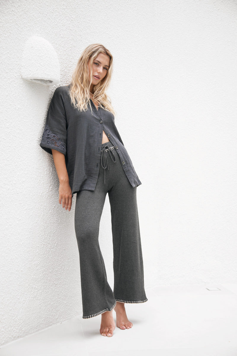 womens charcoal cotton pant 