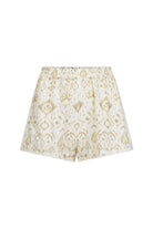 womens cotton white short with crochet front view