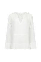 womens white cotton texture top front view