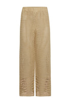 womens natural cotton crochet pant front view