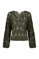 Olive cotton crochet top 