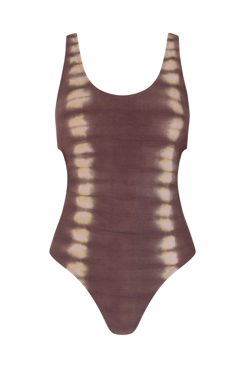 WOMENS COTTON tie dye mauve bodysuit 