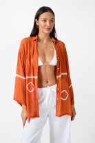 womens tie dye terracotta viscose shirt back view