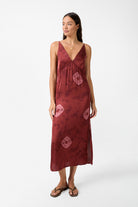 Womens ruby tie dye viscose Maxi dress front view