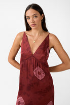Womens ruby tie dye viscose Maxi dress front view