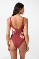 womens ruby cotton spandex tie dye bodysuit back view