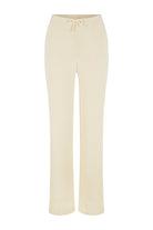 womens cotton cream knit pant front view