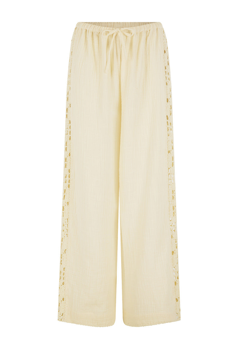 womens cotton crochet pant front view 