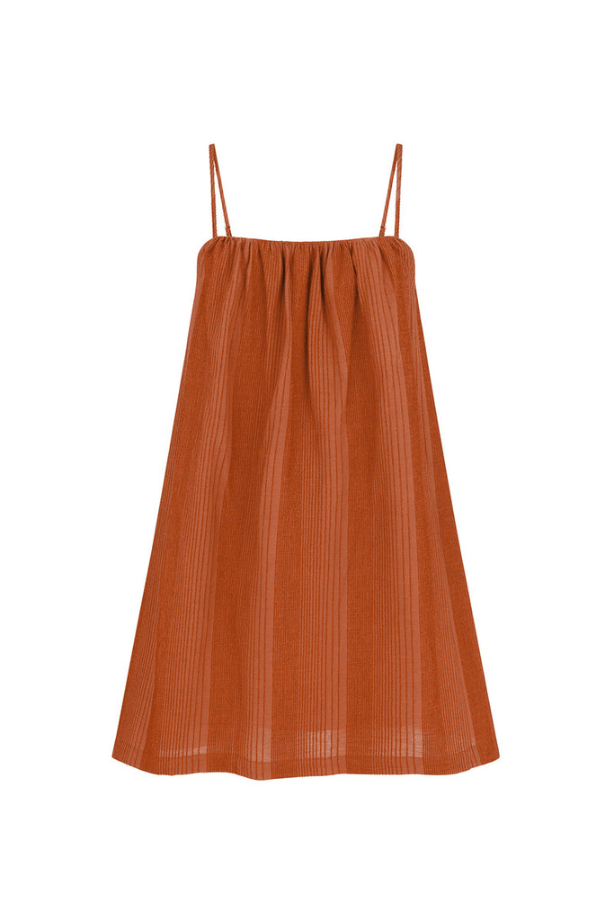 womens thin strap cotton mini dress tan hue
