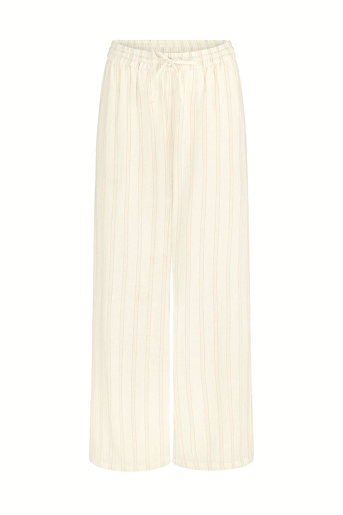 women's elasticated waist pant tonal stripe front view 