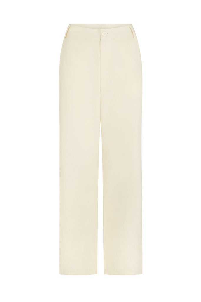 women's cotton lemon fixed waist pant front view 