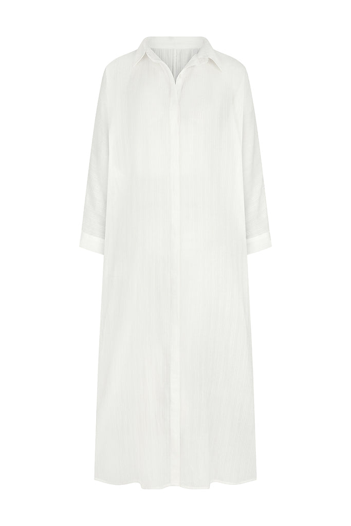 womens maxi dress white texture front view