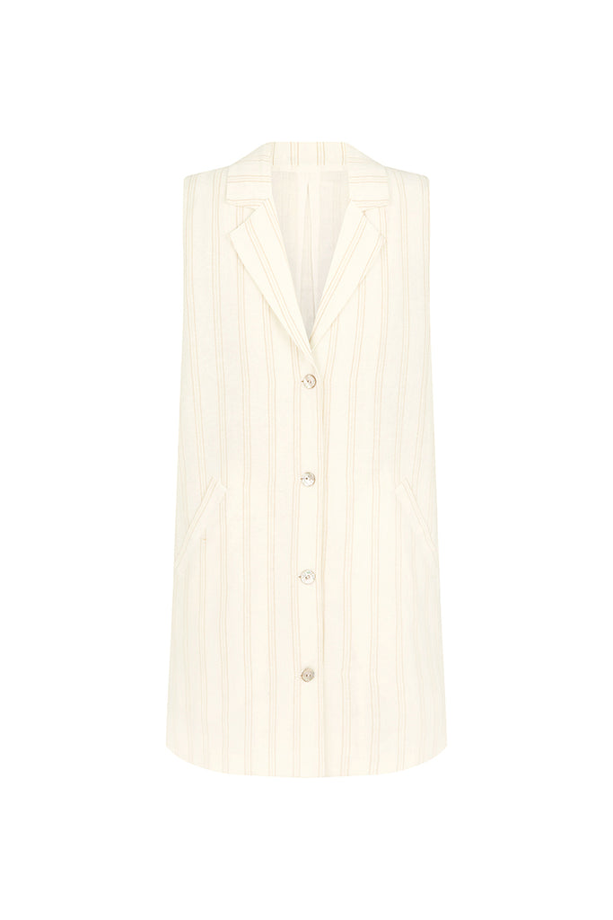 women's collared mini dress front view tonal stripe 