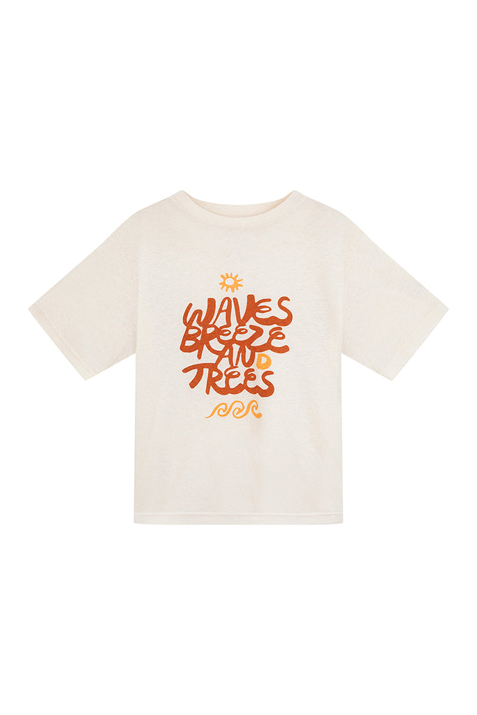 kids printed waves and trees tee 