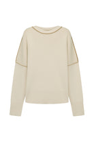 Womens organic cotton beige jumper front view