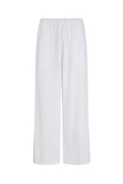 womens white cotton palazzo pant front view