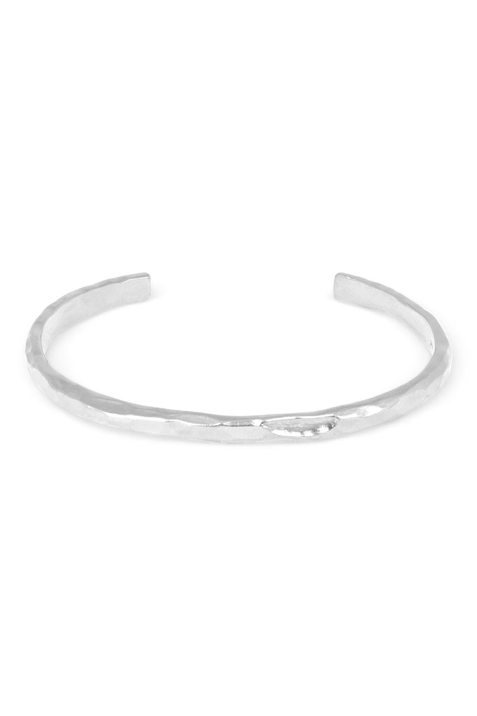 Solid silver bracelet with raw edges