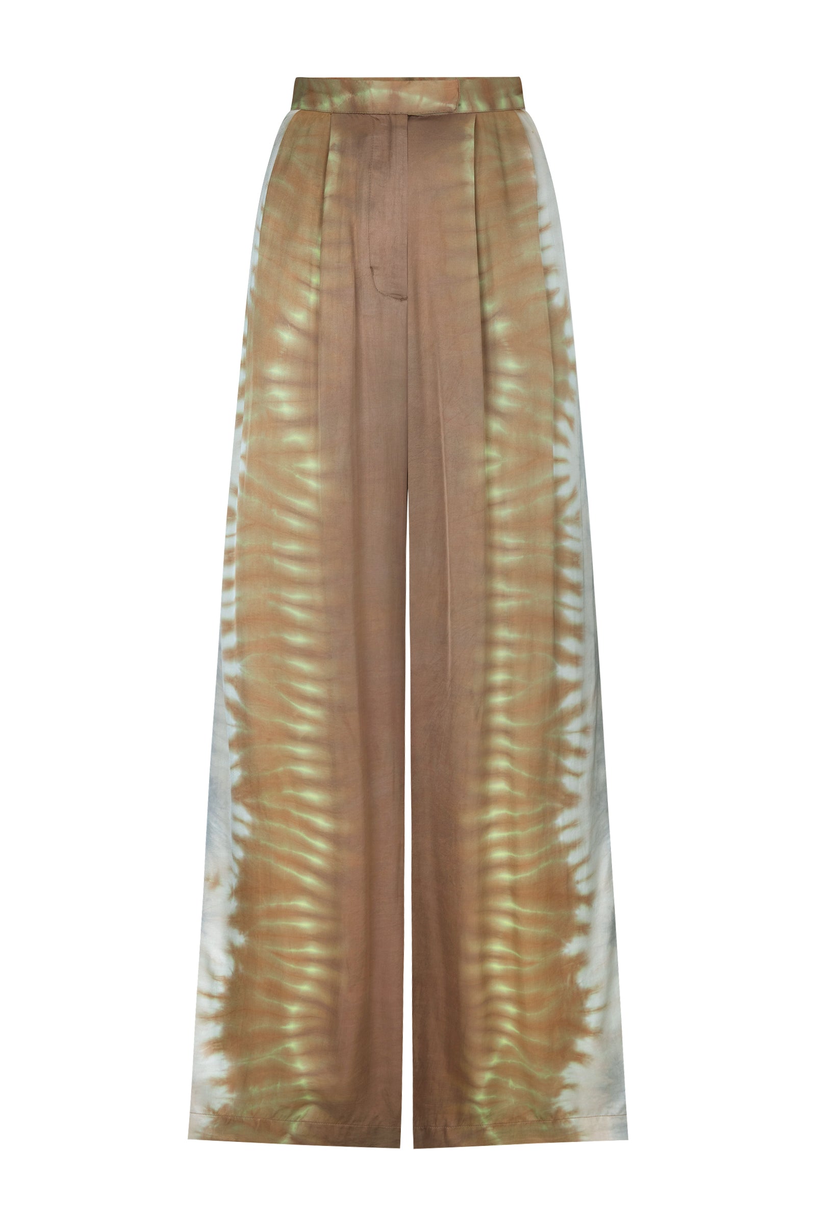 Women's fixed tie dye rust viscoe pant 