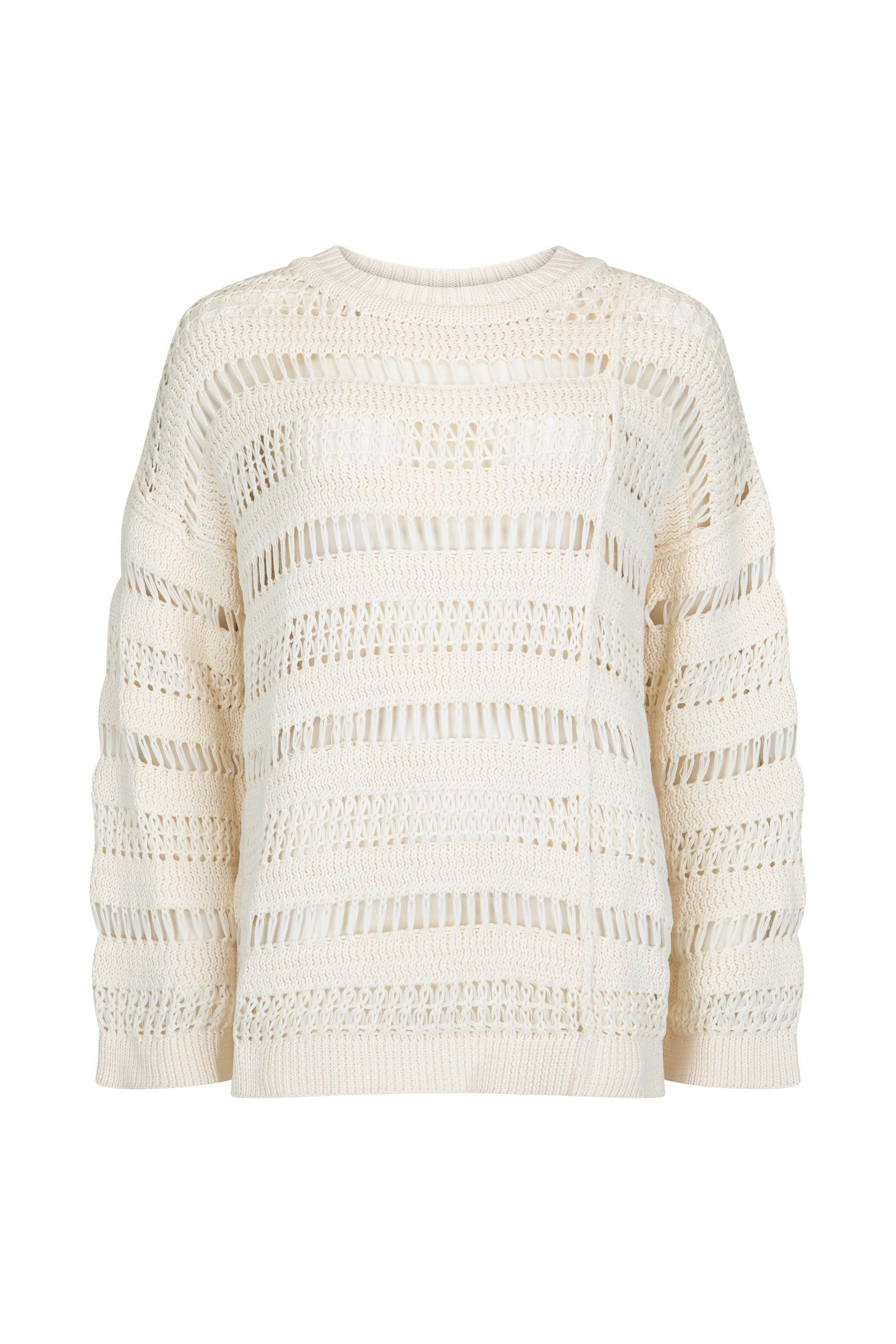 Women's cotton knit cream jumper front view