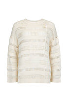 Women's cotton knit cream jumper front view