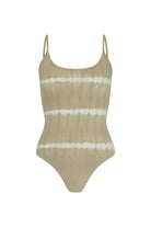 womens cotton tie dye taupe bodysuit front view