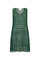 women's green crochet mini dress front view