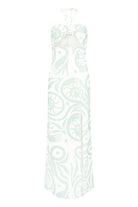 Womens artist print halter midi dress front view