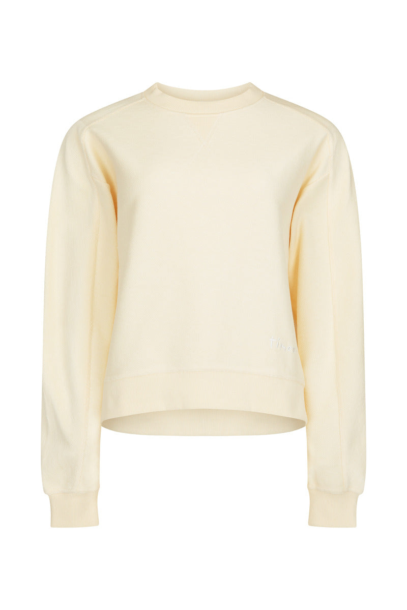 Women's cotton terry light lemon jumper front view