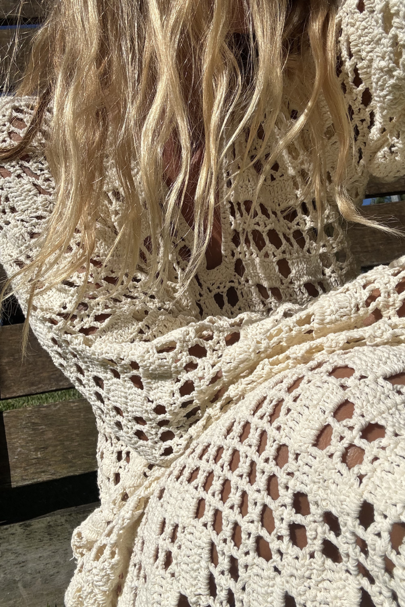 SUNDANCE CROCHET DRESS -CREAM