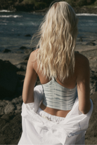 womens cotton tie dye blue bralette back view