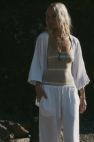 womens cotton tie dye taupe bodysuit front view