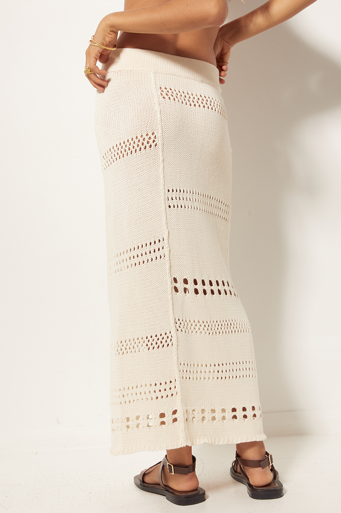 women knit skirt cream 