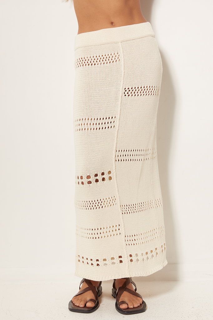 women knit skirt cream 