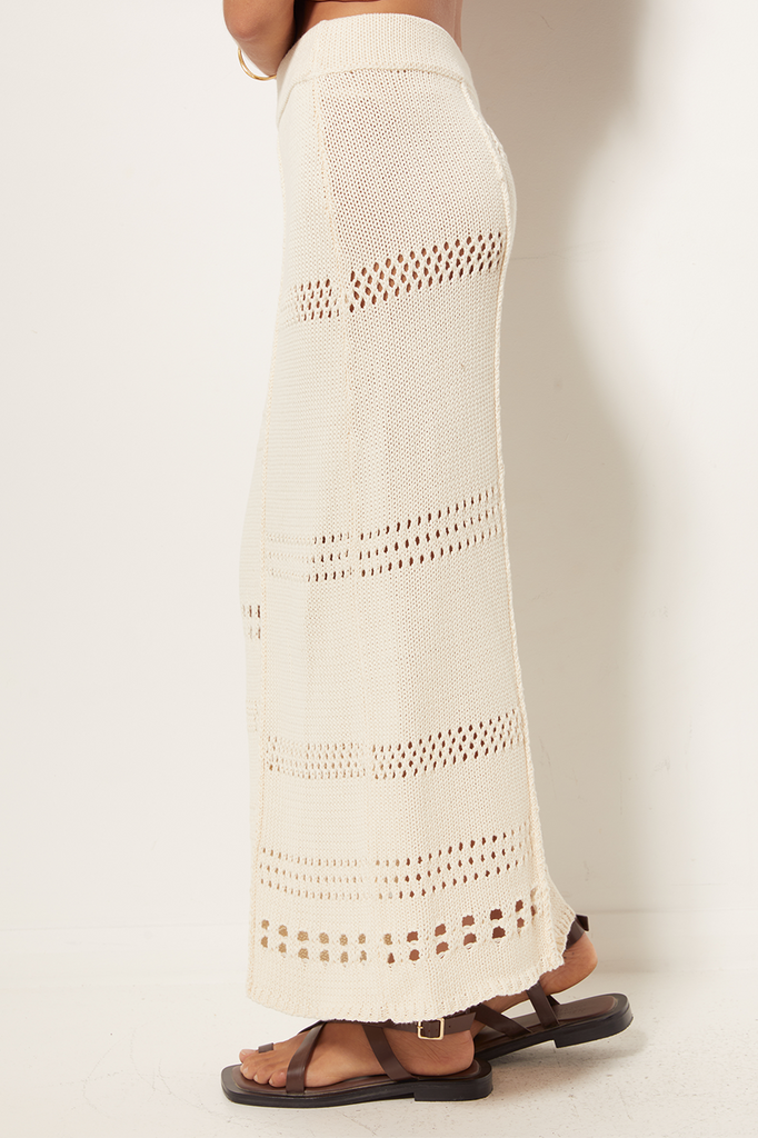 women knit skirt cream 