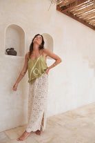 women's green tie dye camisole