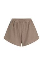 womens cotton brown short front view