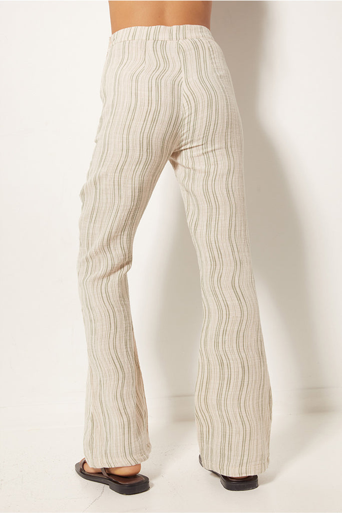 womens pant olive print back view
