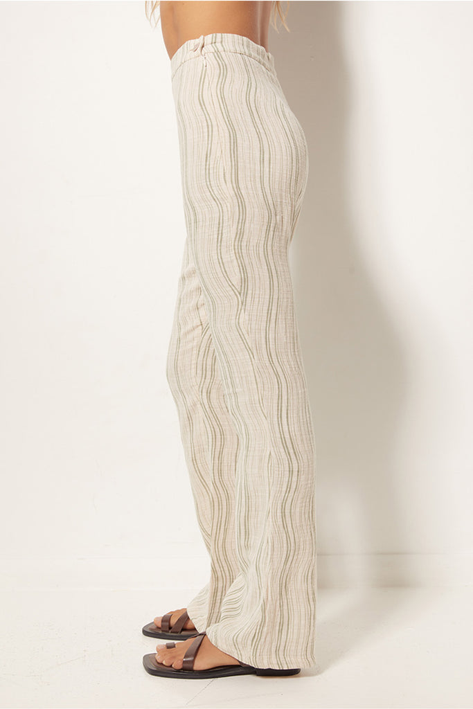 womens pant olive print side view